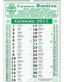 calendario olandese trimensile spiralato