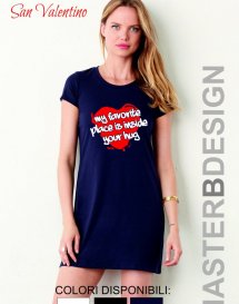 Dress T-Shirt San Valentino Donna Motivo Cuore